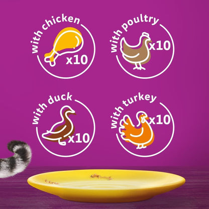 Whiskas 1+ Poultry Feast in Jelly Mega Pack – 40 x 85g Pouches