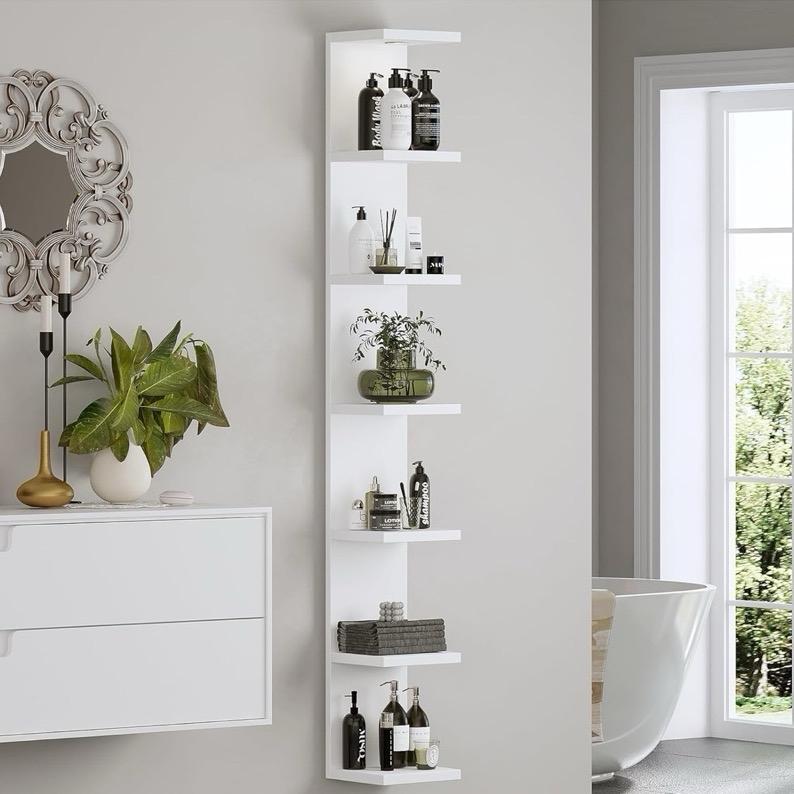 Lumina 7-Tier Modern Floating Wall Shelf with Integrated LED Light