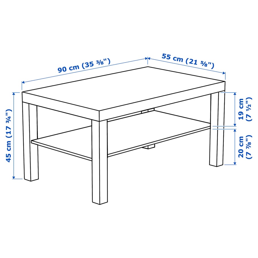 Nordic Minimalist Coffee Table with Storage Shelf – 90x55 cm (3 Finishes)