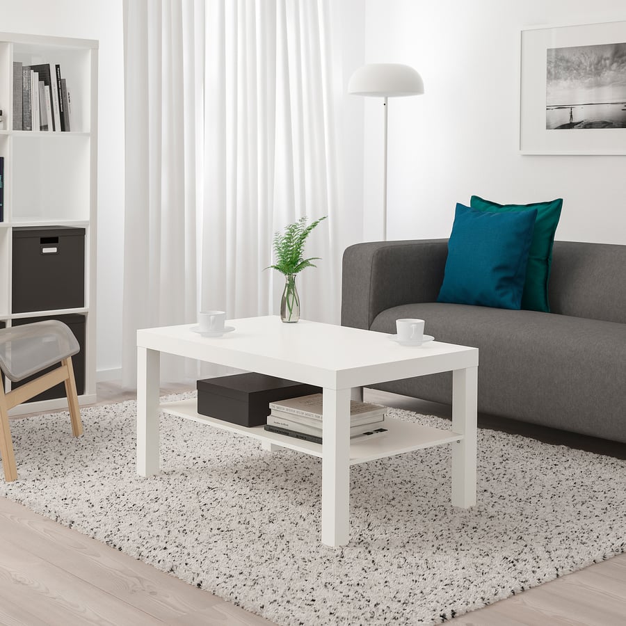 Nordic Minimalist Coffee Table with Storage Shelf – 90x55 cm (3 Finishes)