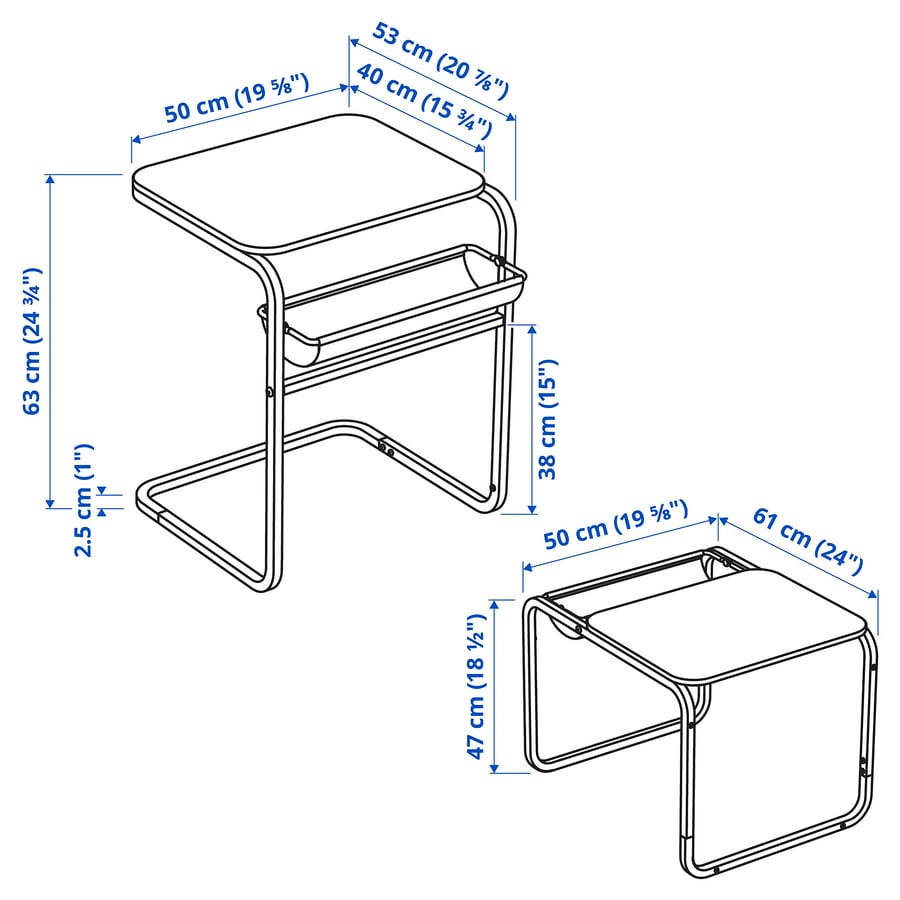 3-in-1 Transformable Sofa Table & Laptop Desk with Storage (53x50 cm)