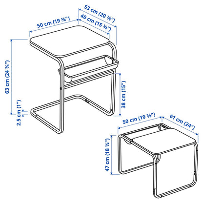 3-in-1 Transformable Sofa Table & Laptop Desk with Storage (53x50 cm)